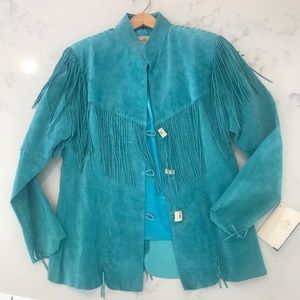 Women's Boar Suede Fringe Leather Jacket by Scully